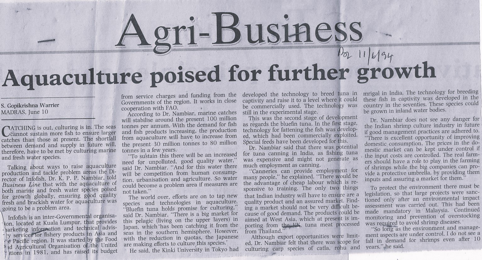 Aquaculture poised for further growth