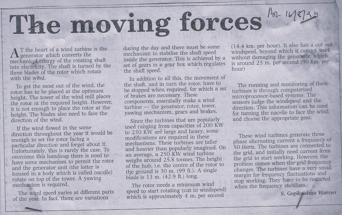 The moving forces