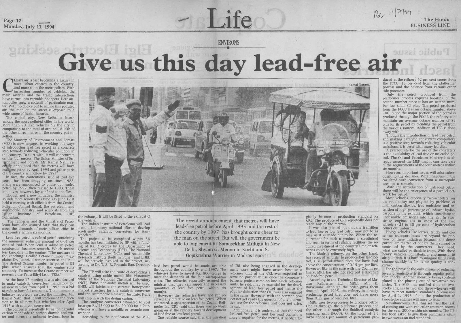 Give us this day lead-free air