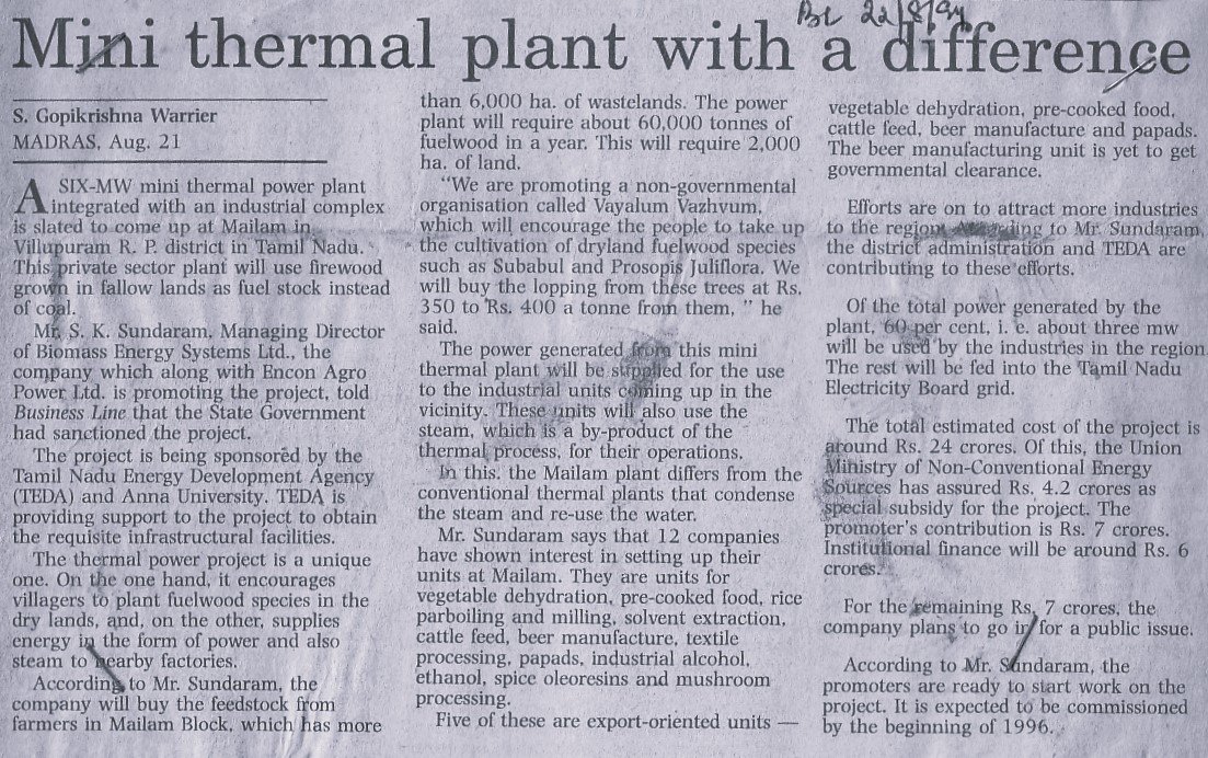 Mini thermal plant with a difference