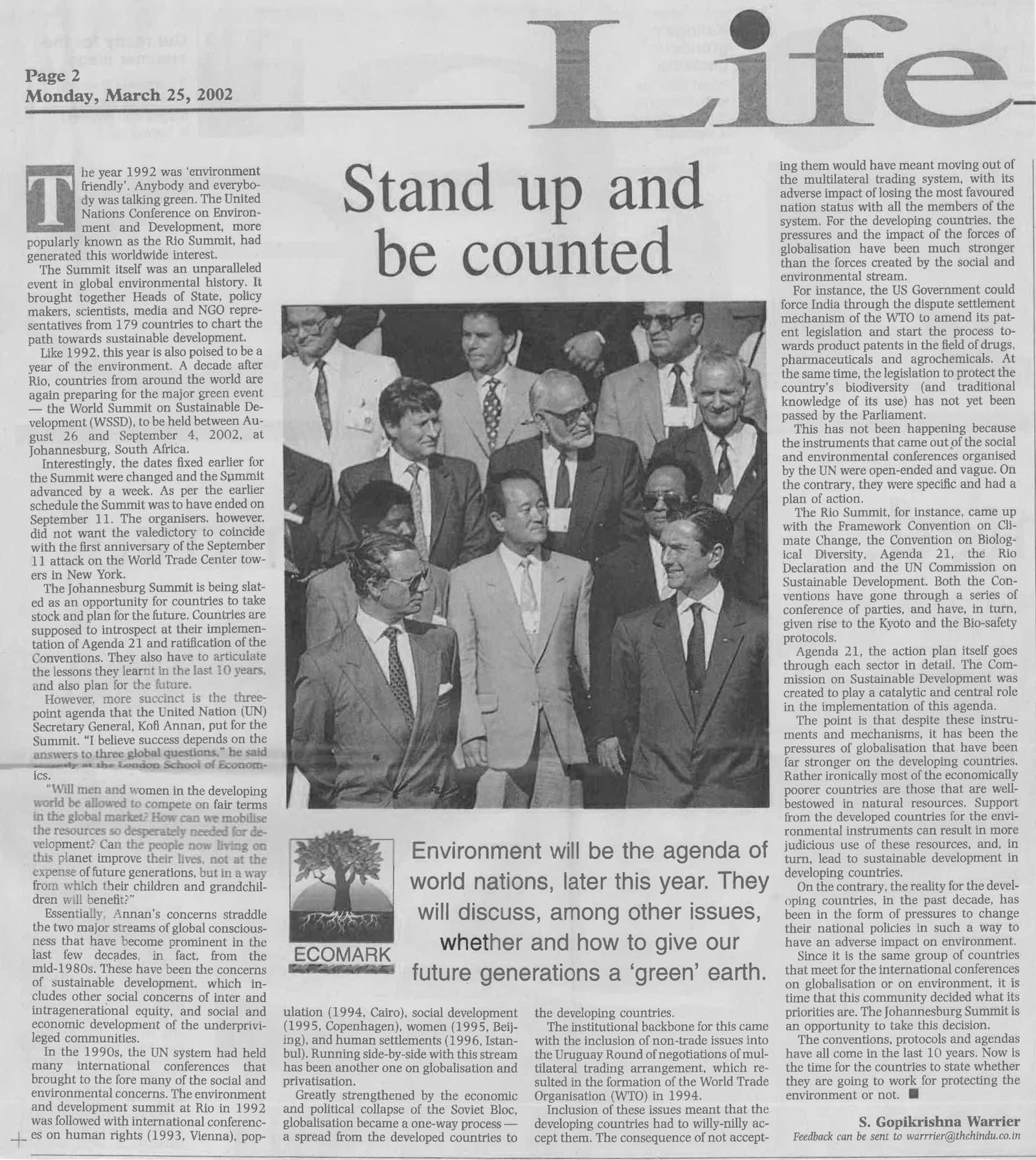 Stand up and be counted