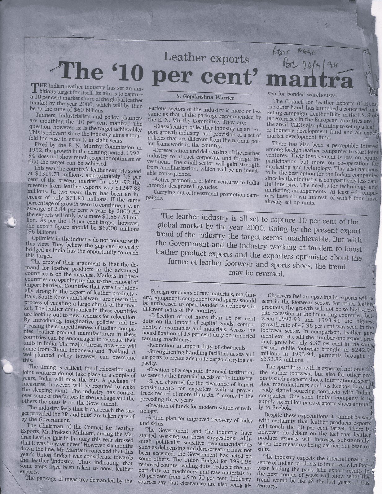 The '10 per cent' mantra