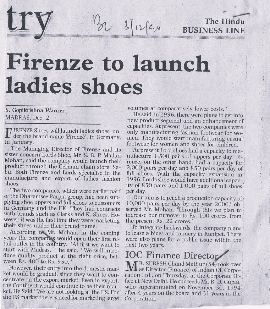 Firenze to launch ladies shoes