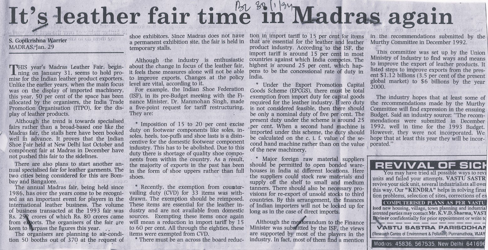It's leather fair time in Madras again