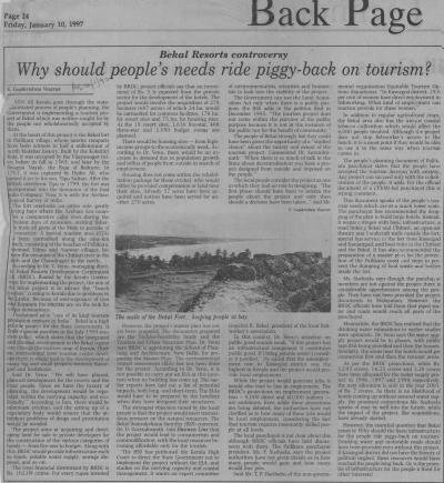 Bekal Resorts controversy Why should people's needs ride piggy-back on tourism?