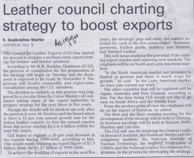 Leather council charting strategy to boost exports