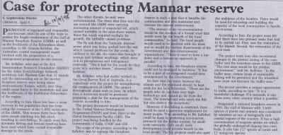 Case for protecting Mannar reserve