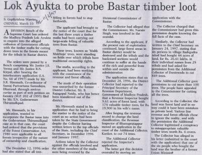 Lok Ayukta to probe Bastar timber loot