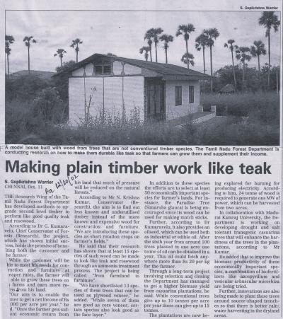 Making plain timber work like teak