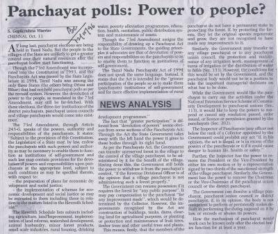 Panchayat polls: Power to people?