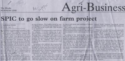 SPIC to go slow on farm project