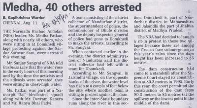 Medha, 40 others arrested