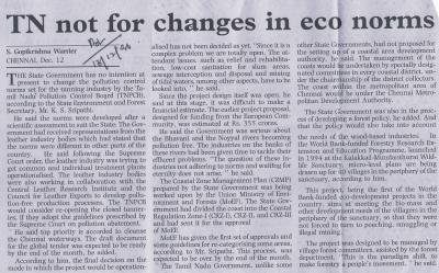 TN not for changes in eco norms