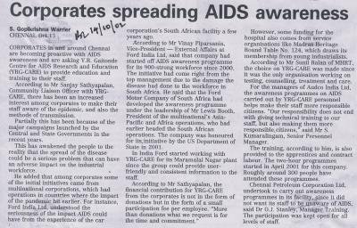 Corporates spreading AIDS awareness