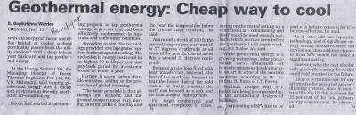 Geothermal energy: Cheap way to cool