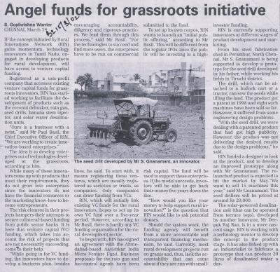 Angel funds for grassroots initiative