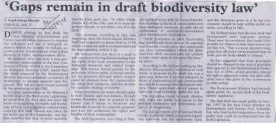 'Gaps remain in draft biodiversity law'