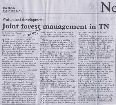 Joint forest management in TN
