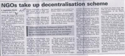 NGOs take up decentralisation scheme