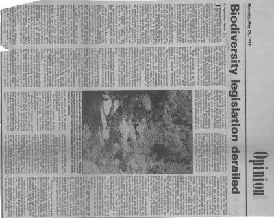 Biodiversity legislation derailed