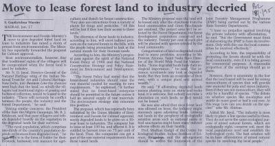 Move to lease forest land to industry decried
