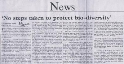 'No steps taken to protect bio-diversity'
