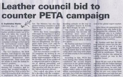 Leather council bid to counter PETA campaign