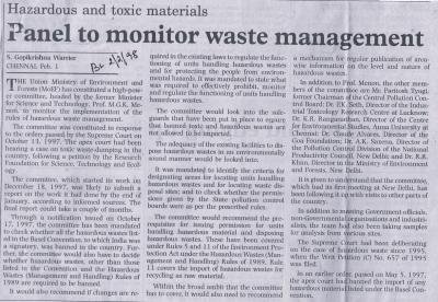 Panel to monitor waste management