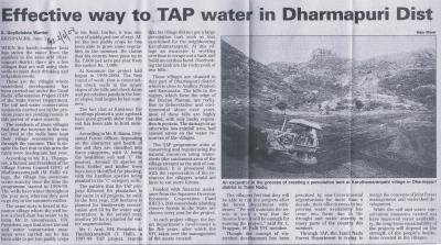 Effective way to TAP water in Dharmapuri Dist