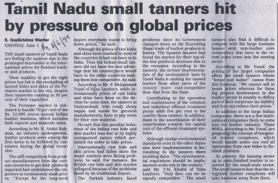 Tamil Nadu small tanners hit by pressure on global prices