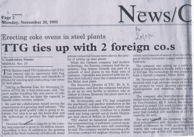 TTG ties up with 2 foreign co.s