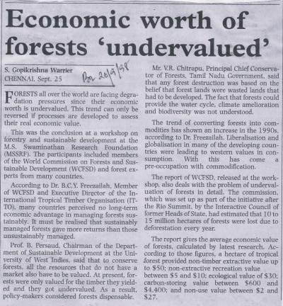 Economic worth of forests 'undervalued'