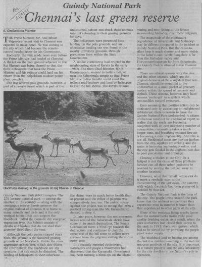 Guindy National Park Chennai's last green reserve