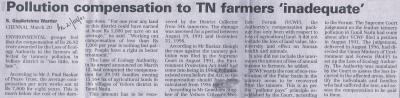 Pollution compensation to TN farmers 'inadequate'
