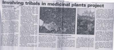 Involving tribals in medicinal plants project