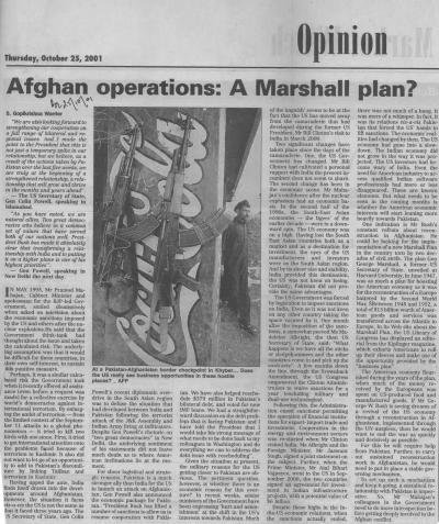 Afghan operations: A Marshall plan?