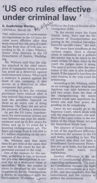 'US eco rules effective under criminal law'