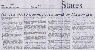 Villagers act to prevent overdrawal by Metrowater