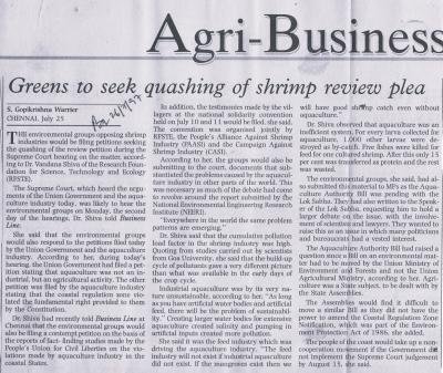 Greens to seek quashing of shrimp review plea