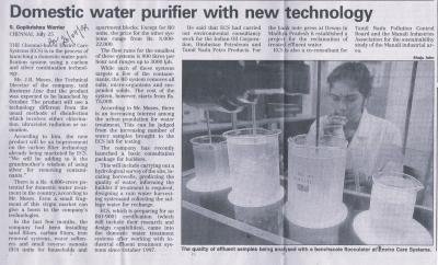 Domestic water purifier with new technology