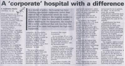 A 'corporate' hospital with a difference