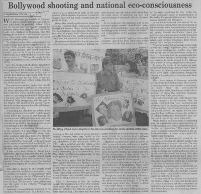 Bollywood shooting and national eco-consciousness