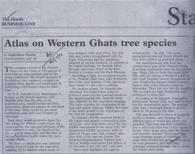 Atlas on Western Ghats tree species