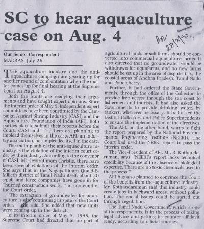 SC to hear aquaculture case on Aug. 4