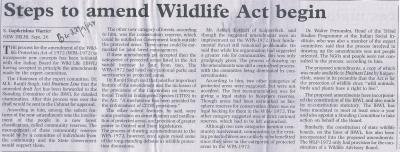Steps to amend Wildlife Act begin