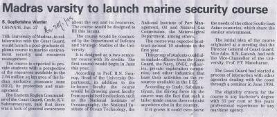 Madras varsity to launch marine security course