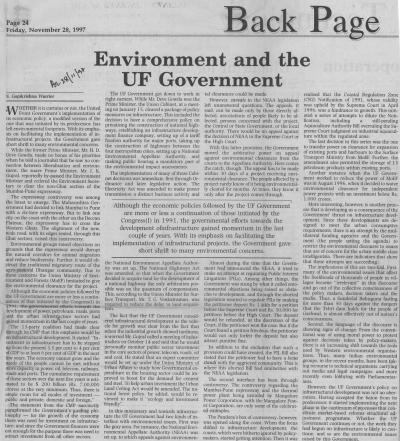 Environment and the UF Government