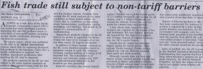 Fish trade still subject to non-tariff barriers