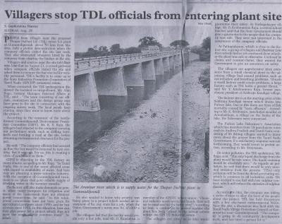 Villagers stop TDL officials from entering plant site