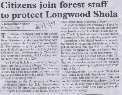 Citizens join forest staff to protect Longwood Shola